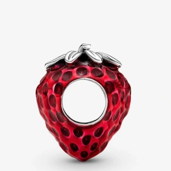 Pandora Seeded Strawberry Fruit Charm for Bracelet or Necklace charm NEW! - Picture 4 of 7